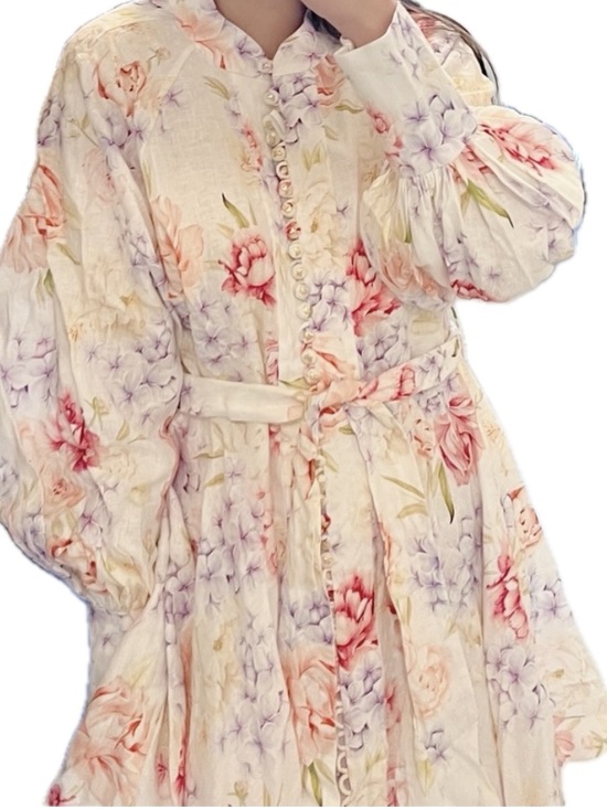 Yvon Dresses & Skirts - Yvon Floral Button-Front Mini Dress in Soft Pastels